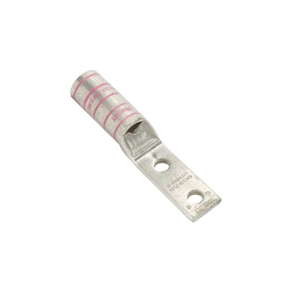 Two-Hole Compression Lug, 1 to 2 in Stud, Long Barrel, Copper, Yellow